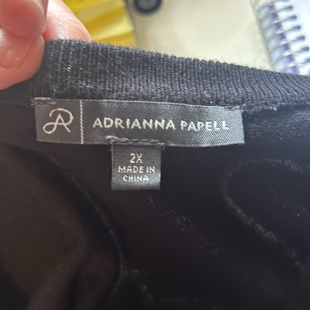 Adrianna Papell Black Lace Sweatshirt Women's Size 2X - Picture 6 of 7